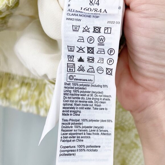 NWT All Saints Clara Noche Snake Print Top size US4 - Picture 8 of 8